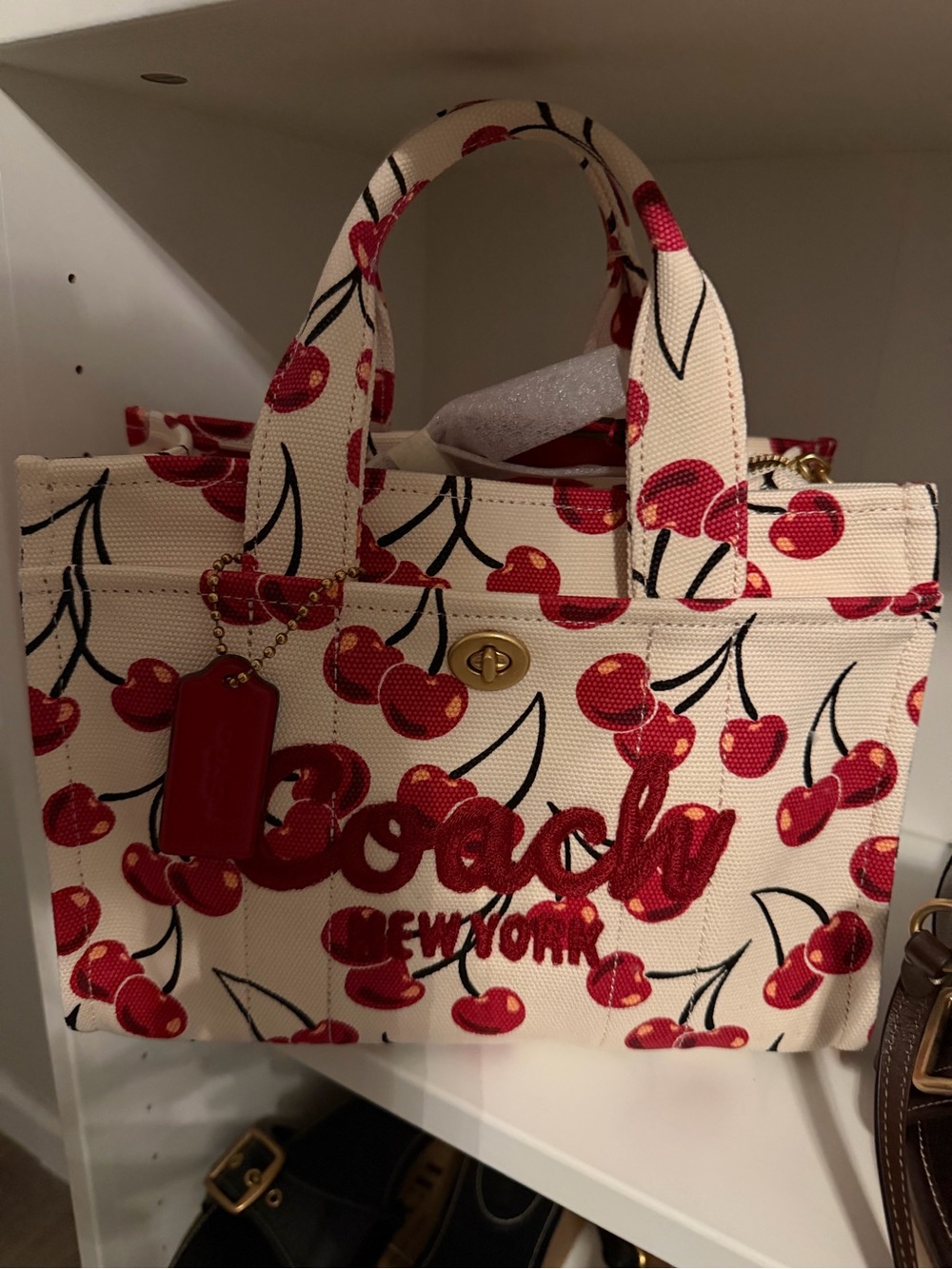 NWT Coach Cherry Print Cargo Tote 26 Rare Find - Picture 3 of 8